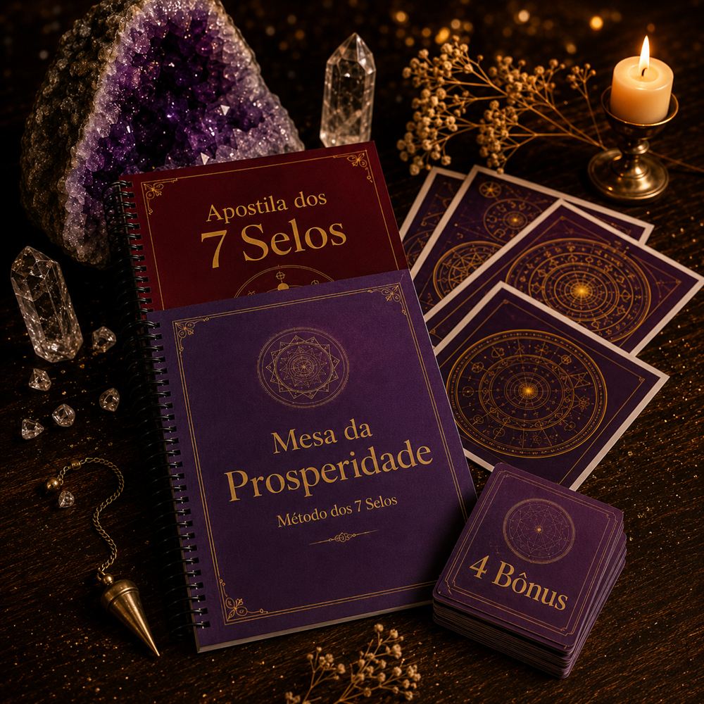 Mesa da Prosperidade — apostila dos 7 Selos, gráfico radiônico e 4 bônus